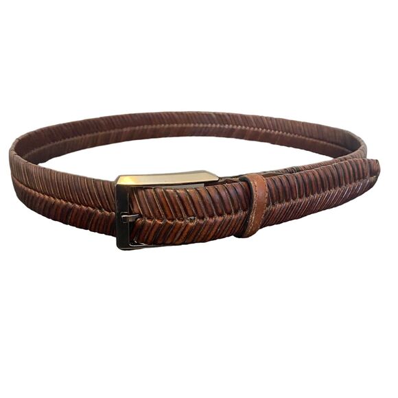 Men’s Belt 34 Braided Leather Preppy Classiccore Academia Workwear - Picture 2 of 8